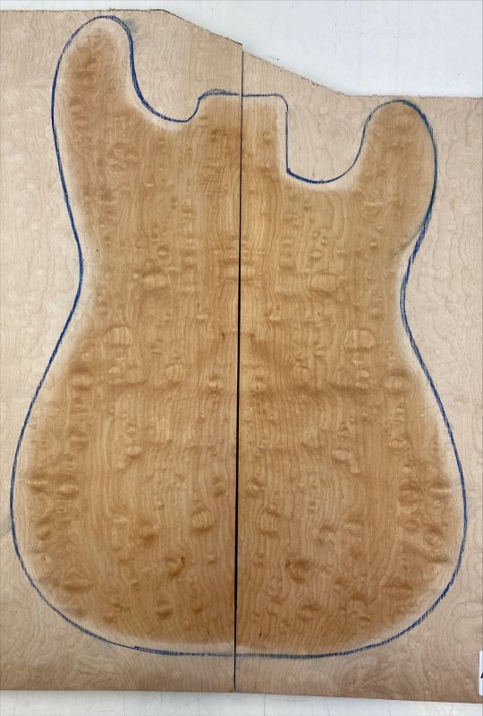 Top Muschelahorn / Quilted Maple, 2-tlg. 6mm Einzelstück #005